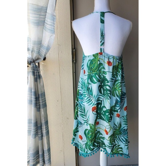 NWT RR Hawaii Resort Swimsuit Cover-Up Womens S/M Green White Cherry Print - Picture 2 of 12